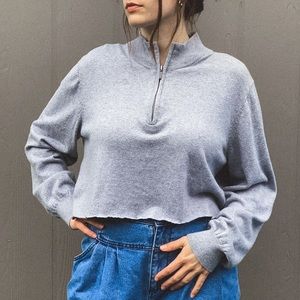 (SOLD) Grey Pullover Crop Top